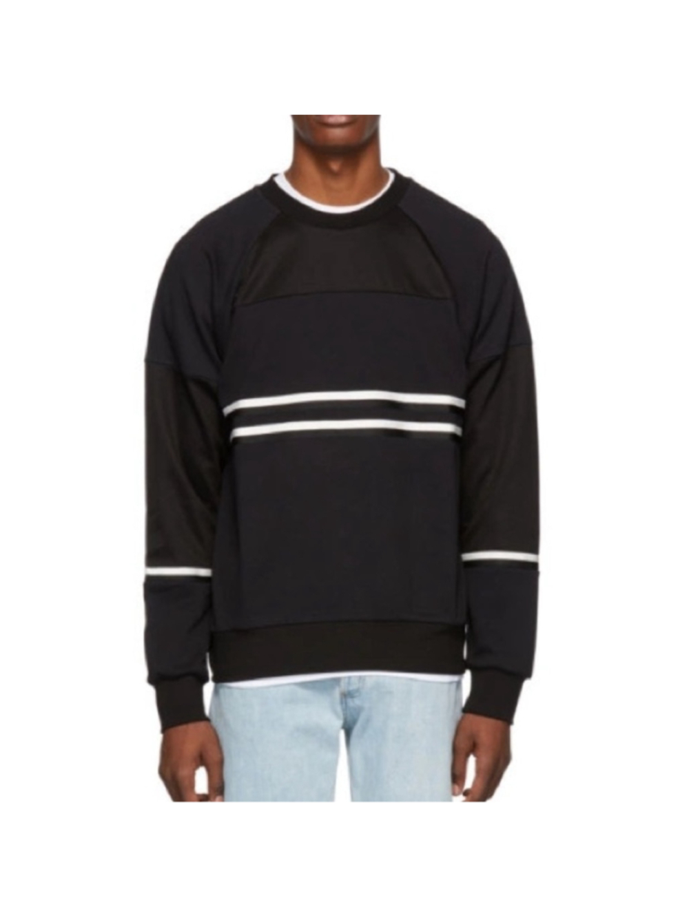 PS by Paul Smith Black Striped Panelled Sweatshirt Size S